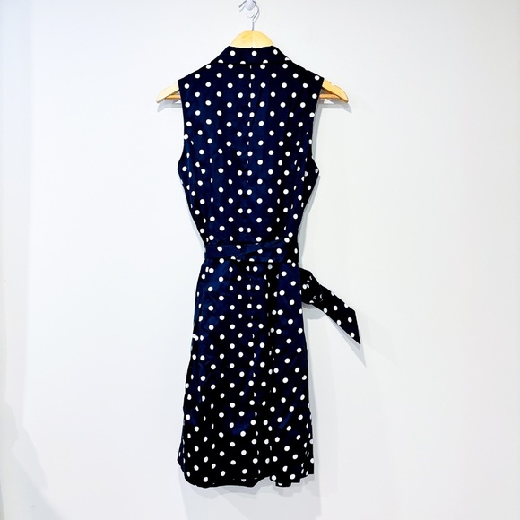 CHAPS Navy polka-dot dress - Picture 8 of 9